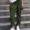 Women's Casual Pants With Pockets Elastic High Waist Harem Trousers Fashion Streetwear Clothing - Image 3