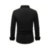 Men's Shirt Business Button Down Shirt Summer Solid Color Long Sleeve Lapel Vacation Shirt Fashion Temperament Casual Tops - Image 6