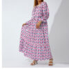 Summer Women's Vintage Printed Bohemian Dress Elegant Ladies Casual Loose V-Neck Short Sleeve Long Dresses - Image 9